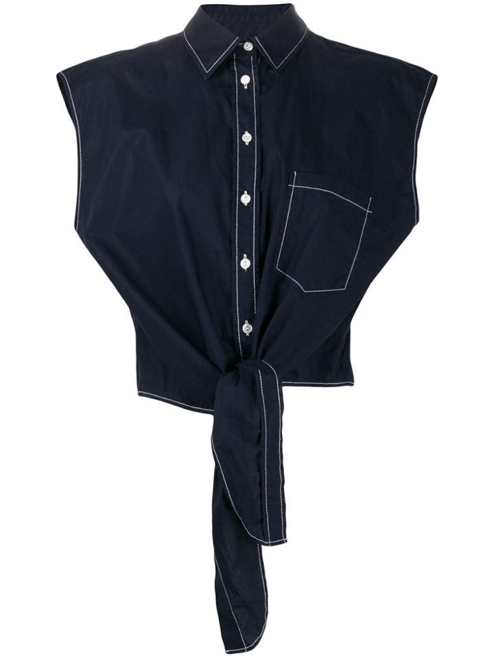 P.a.r.o.s.h. Tie Waist Shirt - Blue