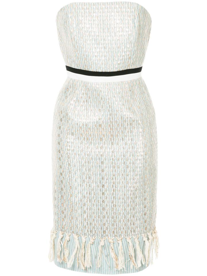 Han Ahn Soon Strapless Colour Contrast Dress - Multicolour