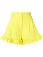 Msgm Ruffle Trim Shorts - Yellow