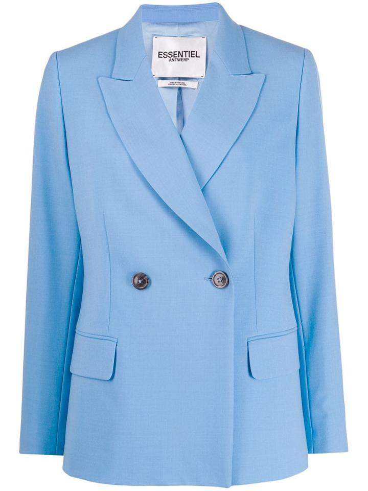 Essentiel Antwerp True Double Breasted Blazer - Blue