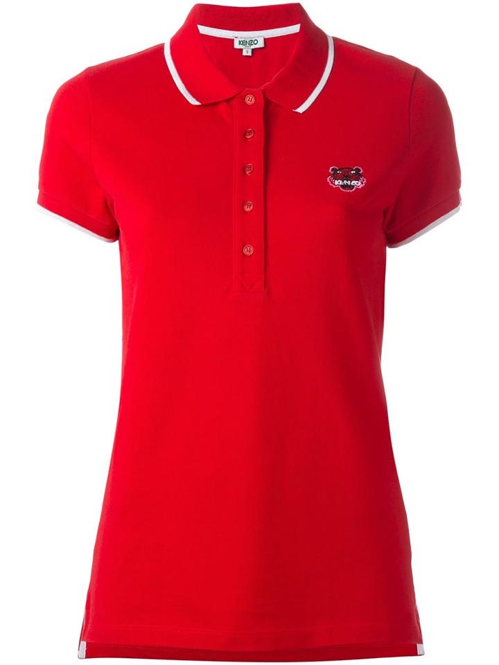 Kenzo 'mini Tiger' Polo Shirt, Women's, Size: Small, Red, Cotton