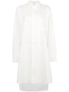 Y-3 Tunic Length Collared Shirt - White