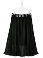 Dkny Kids Teen Logo Waistband Midi Skirt - Black