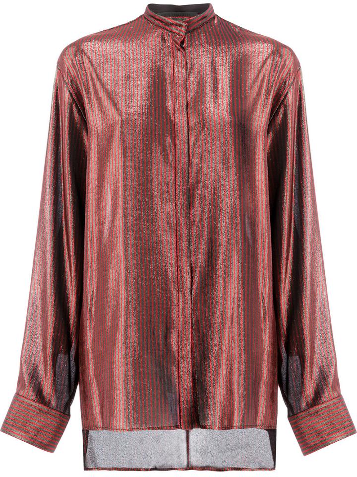 Haider Ackermann - Striped Shirt - Women - Silk/cotton/nylon/wool - 40, Red, Silk/cotton/nylon/wool