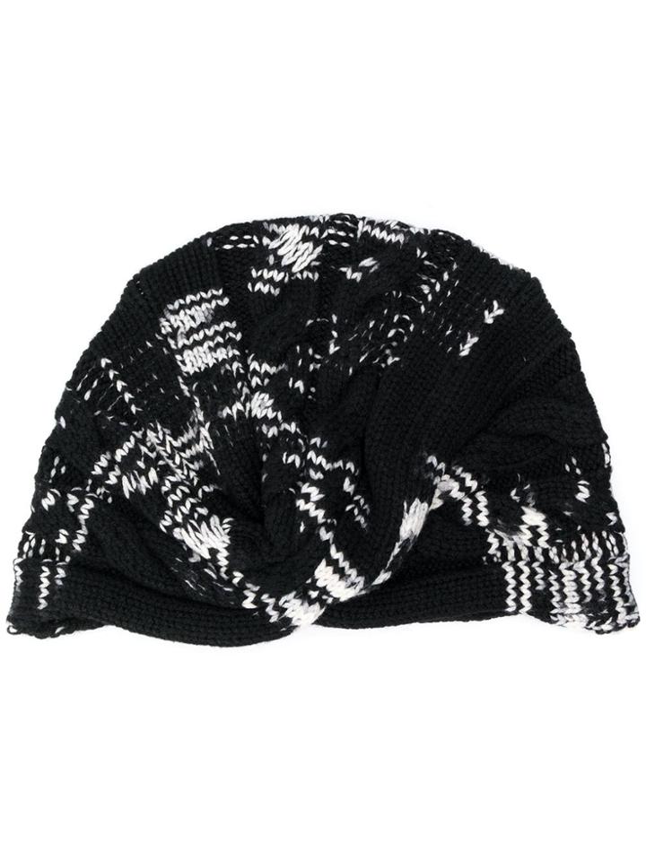 Missoni Embroidered Knitted Hat - Black
