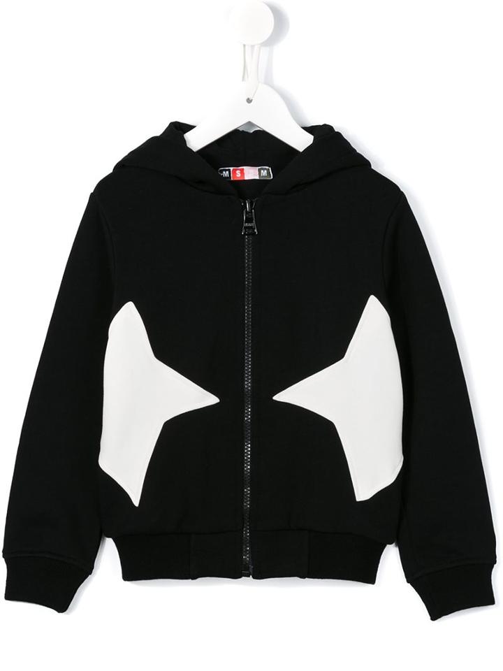 Msgm Kids Star Print Hoodie, Girl's, Size: 10 Yrs, Black
