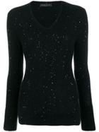 Fabiana Filippi Sequinned V-neck Sweater - Black