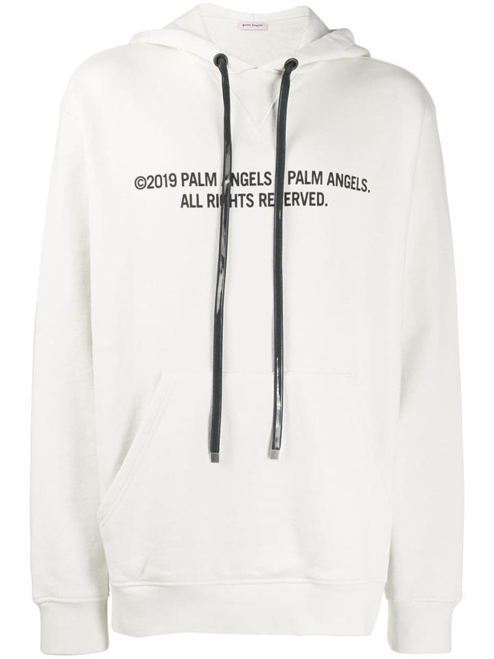 Palm Angels Logo Print Hoodie - Neutrals