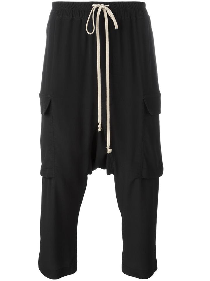 Rick Owens Drop-crotch Trousers, Men's, Size: 50, Black, Acetate/silk