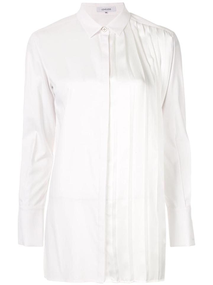 Loveless Pleated Poplin Shirt - White