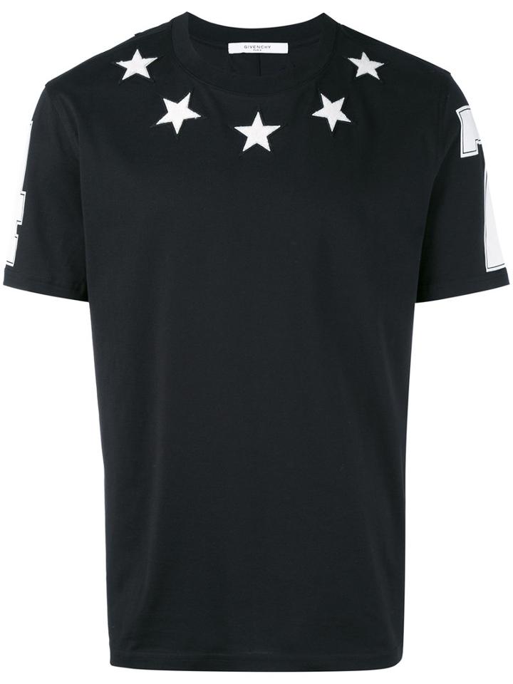 Givenchy - Embroidered Stars T-shirt - Men - Cotton/acrylic/polyester/wool - S, Black, Cotton/acrylic/polyester/wool