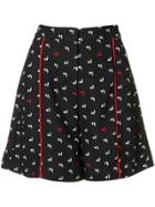 Pinko High Waisted Logo Print Shorts - Black