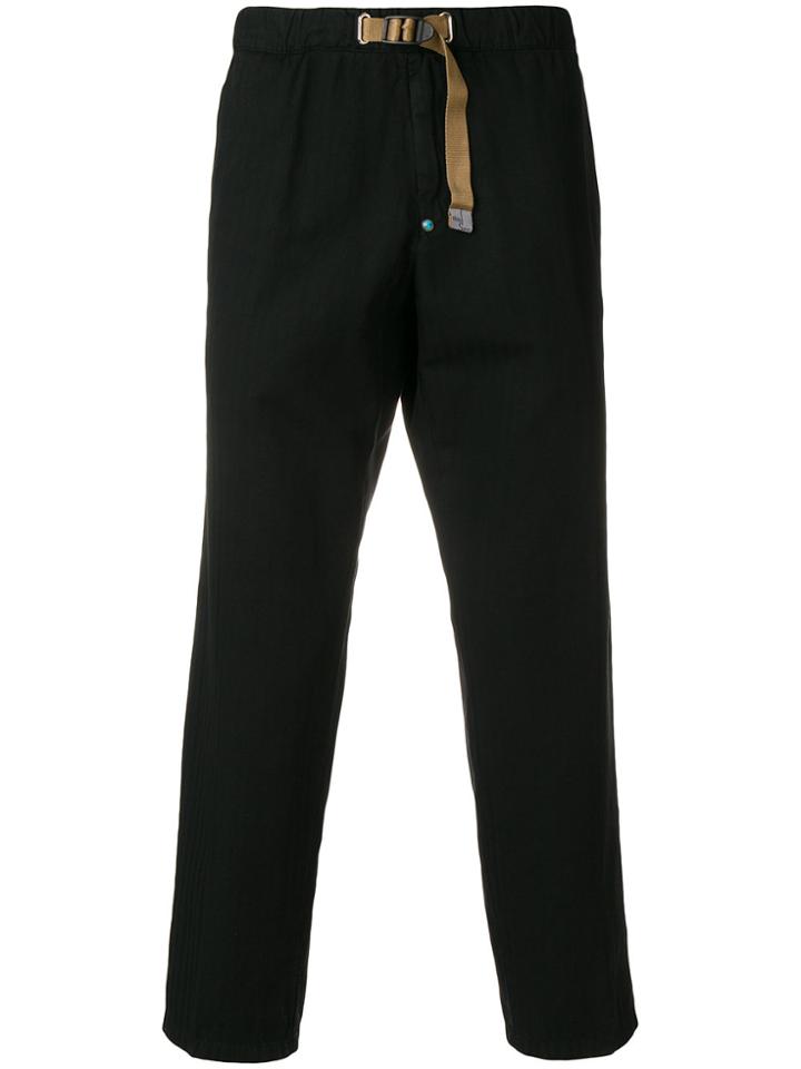 White Sand Elasticated Waist Belted Trousers - Black