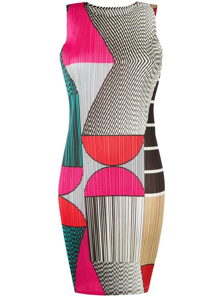 Pleats Please By Issey Miyake Colour Block Pleated Dress - Pink