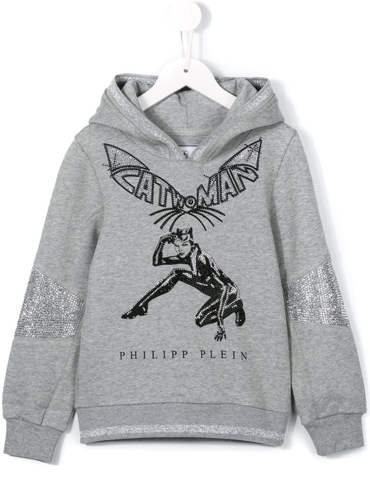 Philipp Plein Kids 'a Bay Bay' Hoodie, Girl's, Size: 12 Yrs, Grey