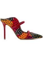 Malone Souliers Maureen Polka-dot Faille Mules - Red