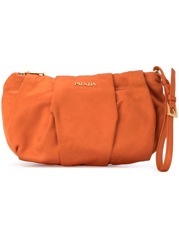 Prada Vintage 2000's Gathered Clutch - Orange