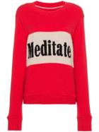 The Elder Statesman Long Sleeve Cashmere Sweater With Slogan - Pink