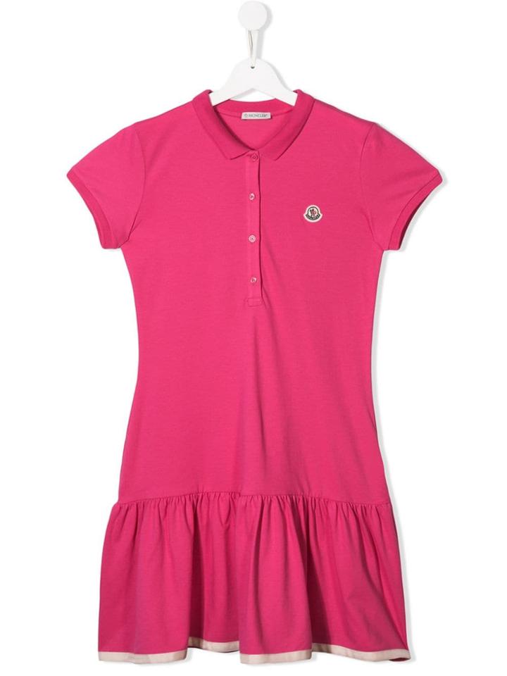 Moncler Kids Logo Polo Dress - Pink