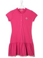 Moncler Kids Logo Polo Dress - Pink
