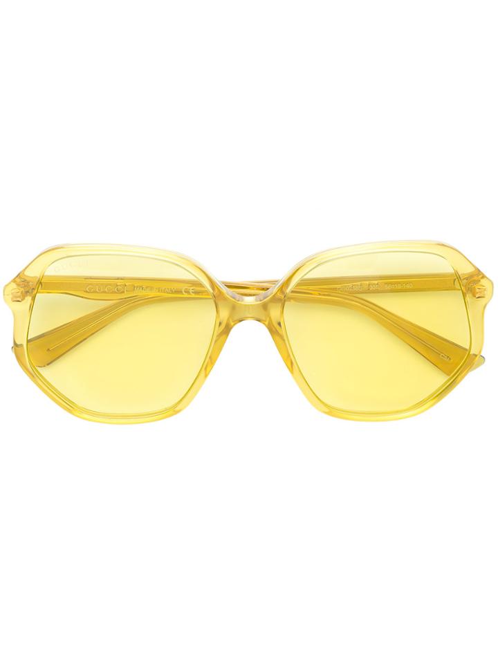 Gucci Eyewear Oversized Tinted Sunglasses - Yellow & Orange