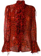 Roberto Cavalli - Dalmatian Print Blouse - Women - Silk - 44, Red, Silk