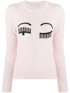 Chiara Ferragni Winking Eye Knitted Jumper - Pink