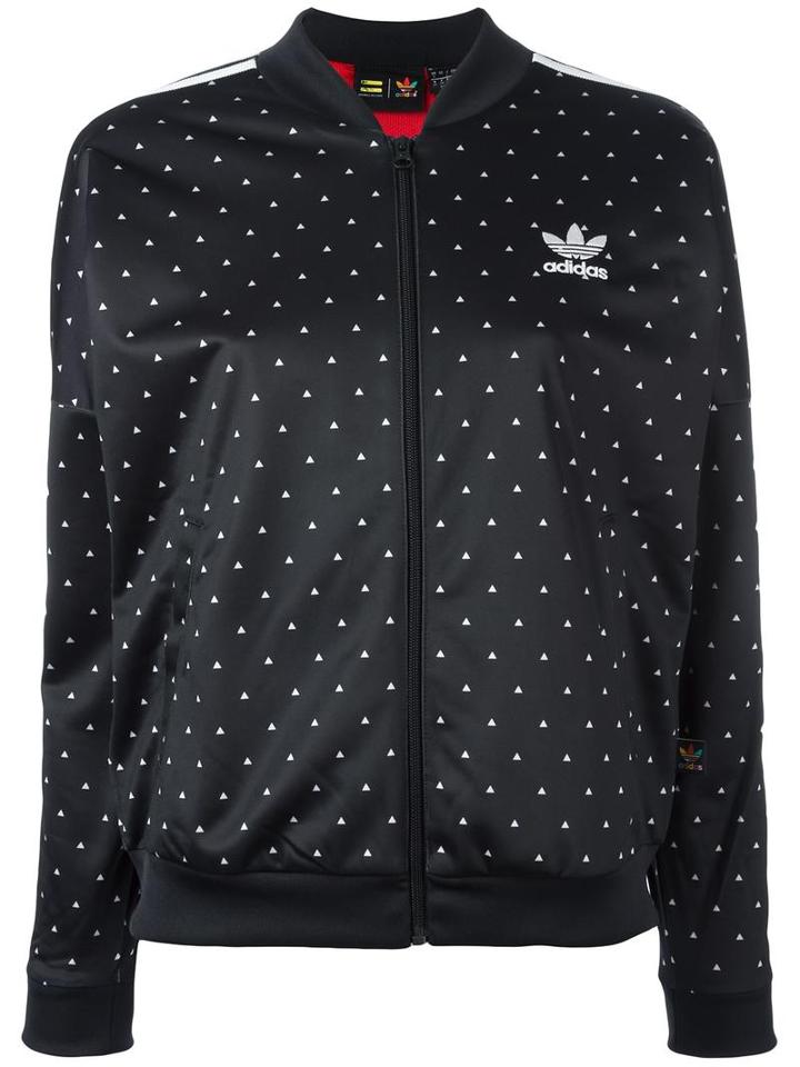 Adidas 'hu Race' Printed Track Jacket, Women's, Size: 42, Black, Polyester