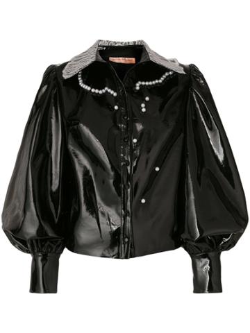 Cristina Savulescu Lace And Pearl Detailed Blouson Sleeve Jacket -