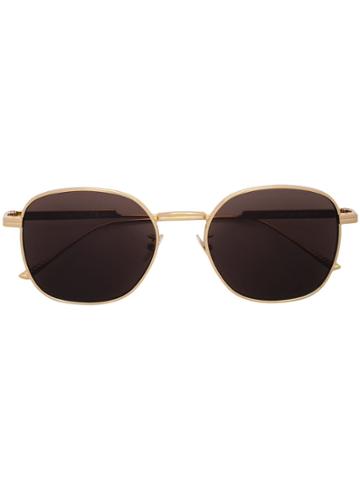 Bottega Veneta Eyewear Round Frame Sunglasses - Gold