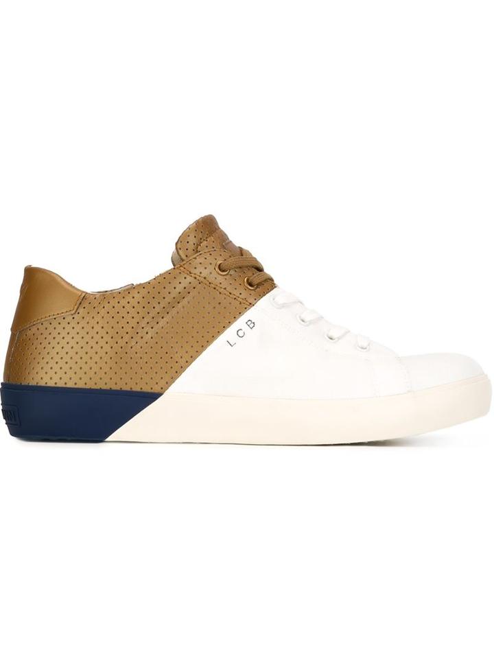 Leather Crown Colour Block Sneakers, Men's, Size: 39, White, Cotton/leather/rubber/cotton