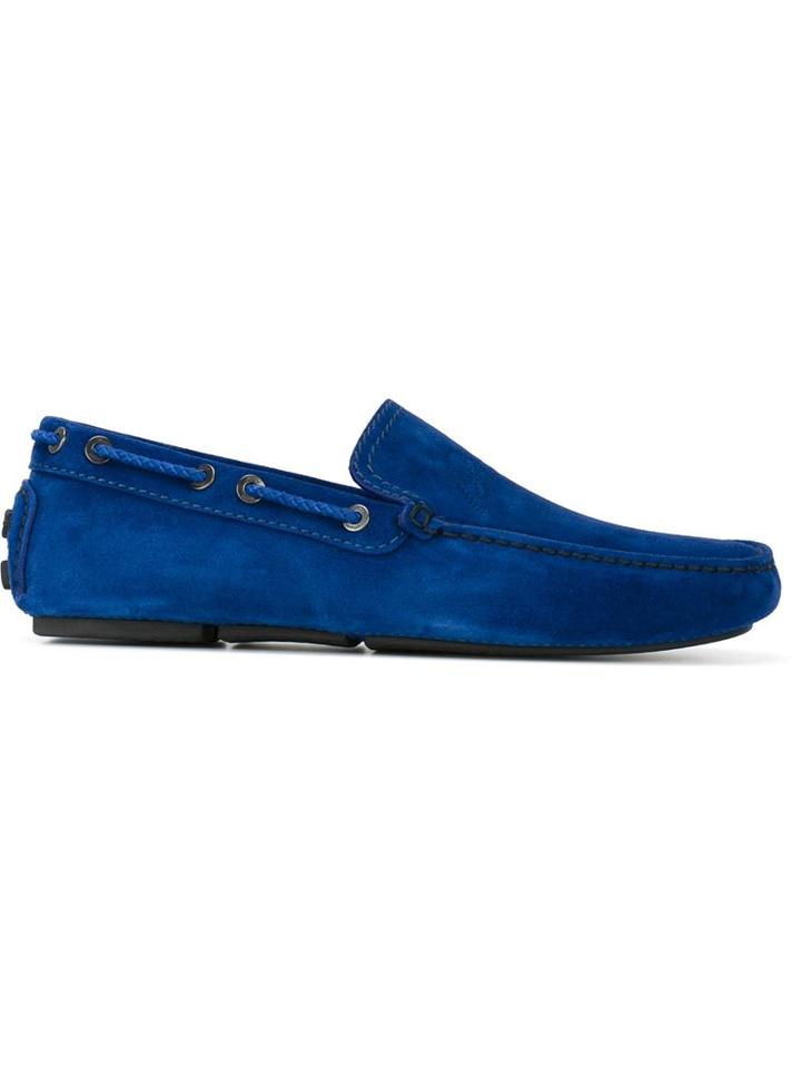 Brioni Perforated Logo Loafers