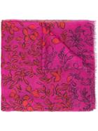 Oscar De La Renta Leafy Vines Print Scarf, Women's, Pink/purple, Modal/cashmere
