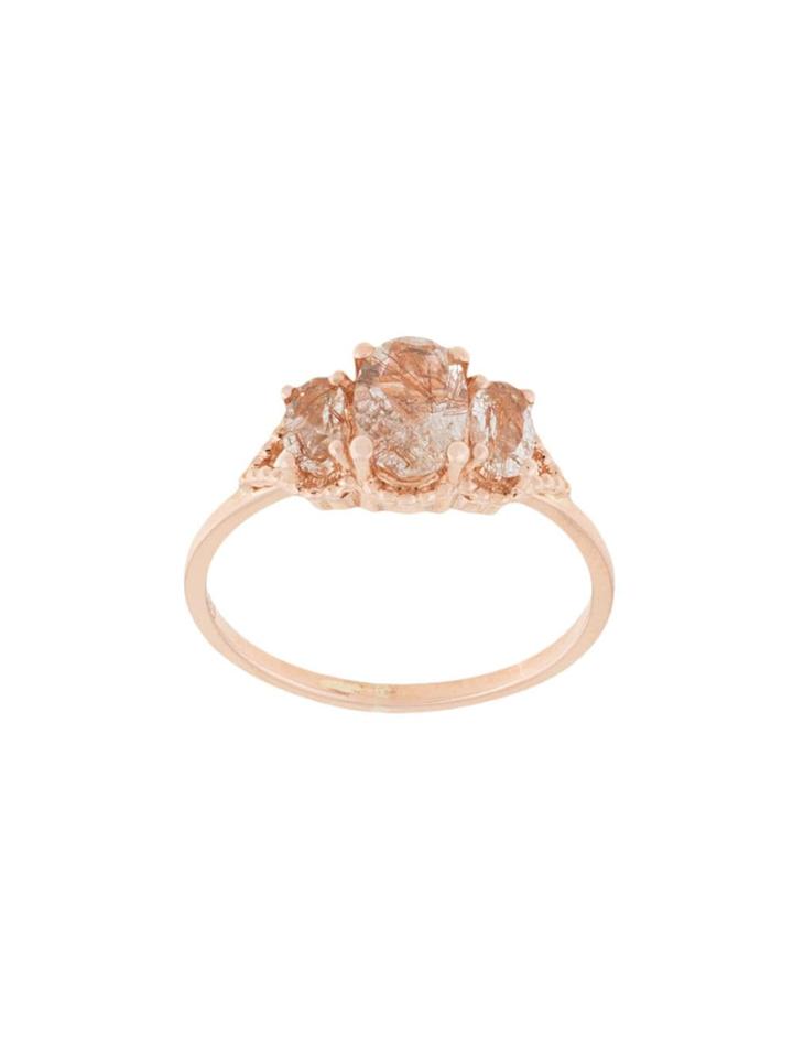 Natalie Marie 18kt Rose Gold Precious Trio Oval Wrap Ring - Neutrals