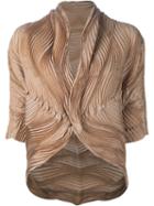 Issey Miyake Wave Pleated Jacket, Women's, Size: 2, Nude/neutrals, Polyester/silk/polyurethane