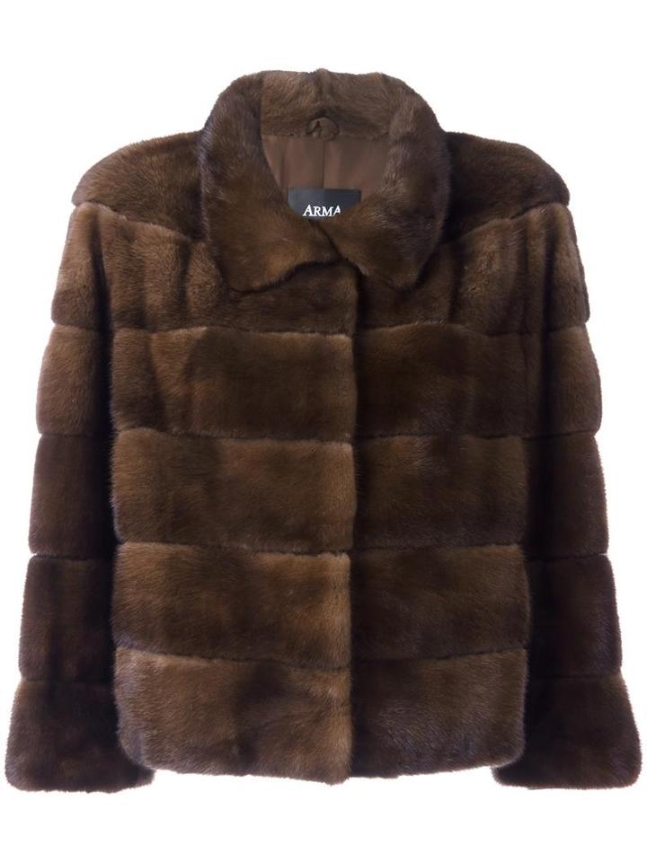 Arma Short Fur Jacket, Women's, Size: 34, Brown, Polyester/mink Fur