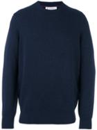 Brunello Cucinelli Cashmere Crew Neck Pullover, Men's, Size: 58, Blue, Cashmere