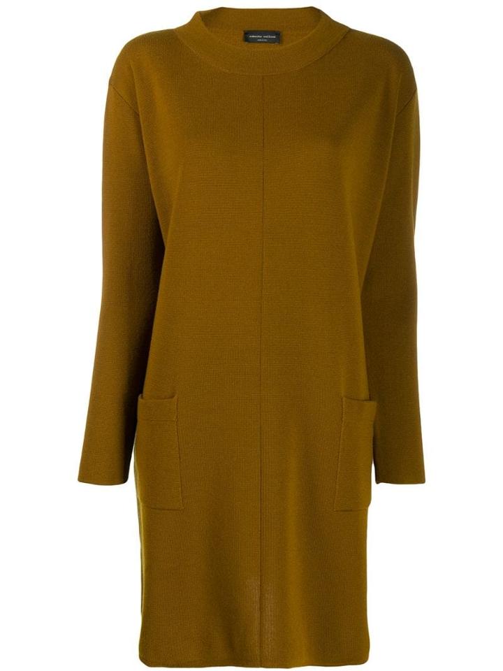 Roberto Collina Shift Sweater Dress - Neutrals