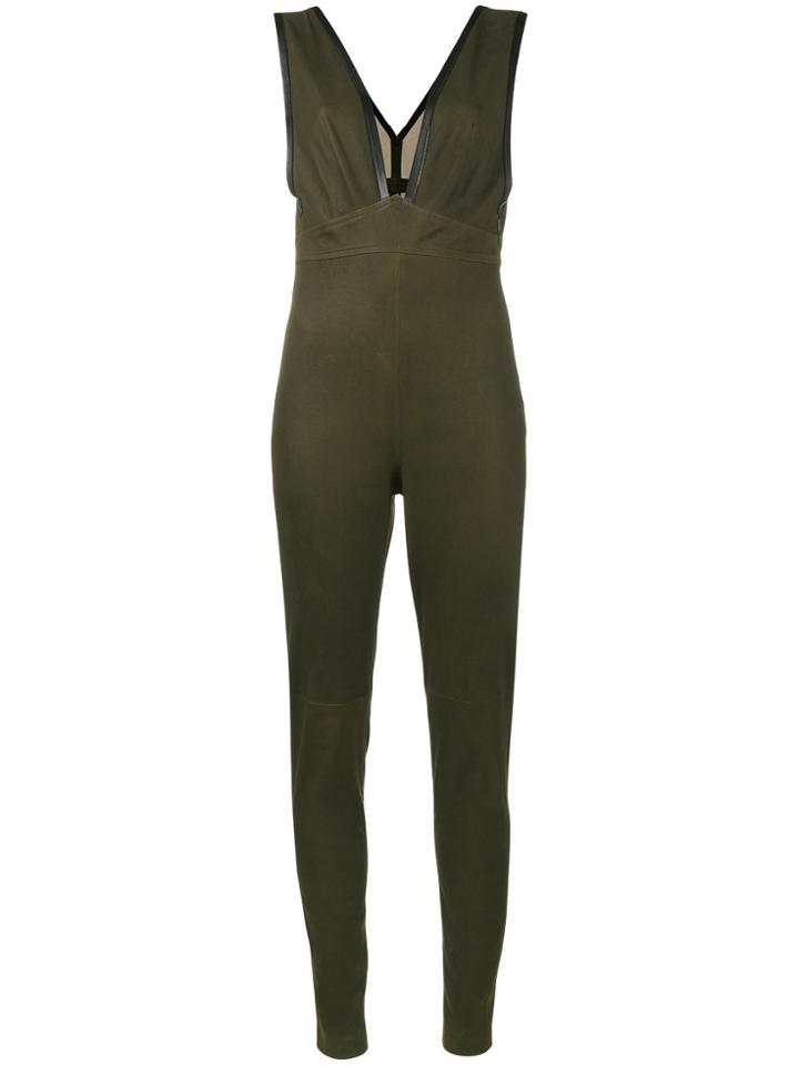 Skiim Sherett Leather Sleeveless Jumpsuit - Green