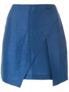 Romeo Gigli Vintage Wrap Mini Skirt - Blue