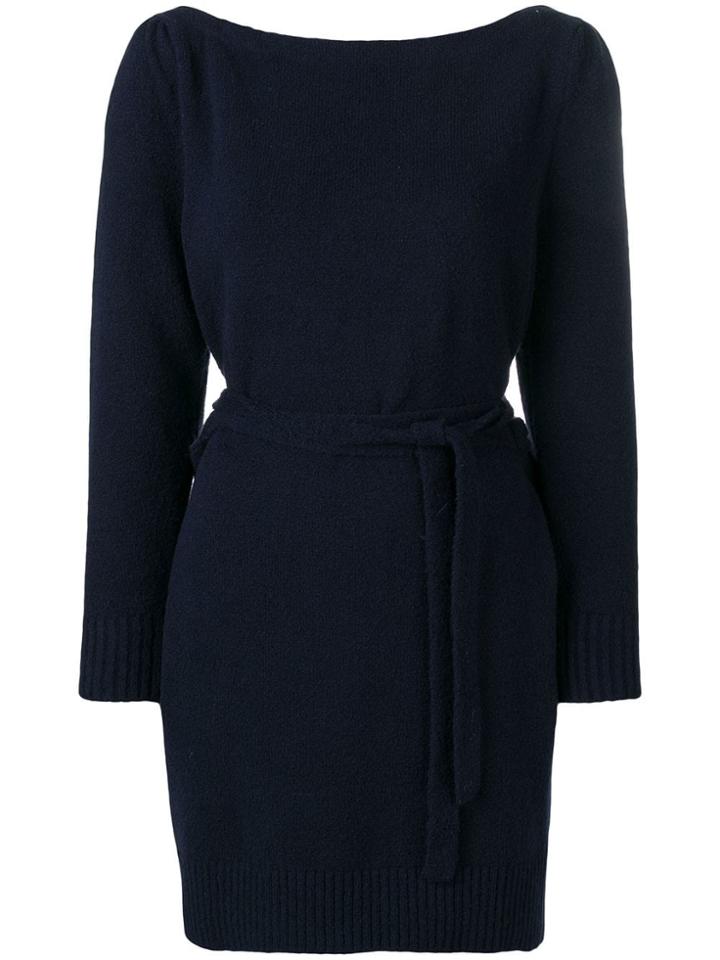 Alexa Chung Wrap Style Knitted Dress - Blue