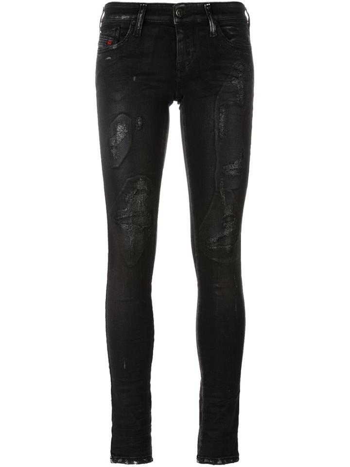 Diesel Super Slim Skinny Jeans, Women's, Size: 26/32, Black, Cotton/polyester/spandex/elastane