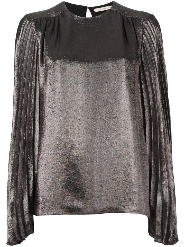Christopher Kane - Pleated Sleeve Blouse - Women - Silk/polyester/acetate - 42, Women's, Grey, Silk/polyester/acetate