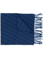 Fendi Ff Logo Knit Scarf - Blue