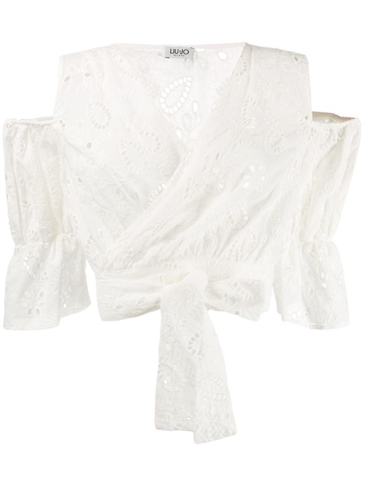 Liu Jo Cold Shoulder Wrap Blouse - White