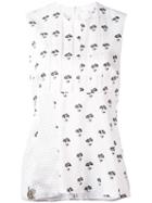 Victoria Beckham - Floral-print Top - Women - Silk/acetate/viscose - 8, White, Silk/acetate/viscose