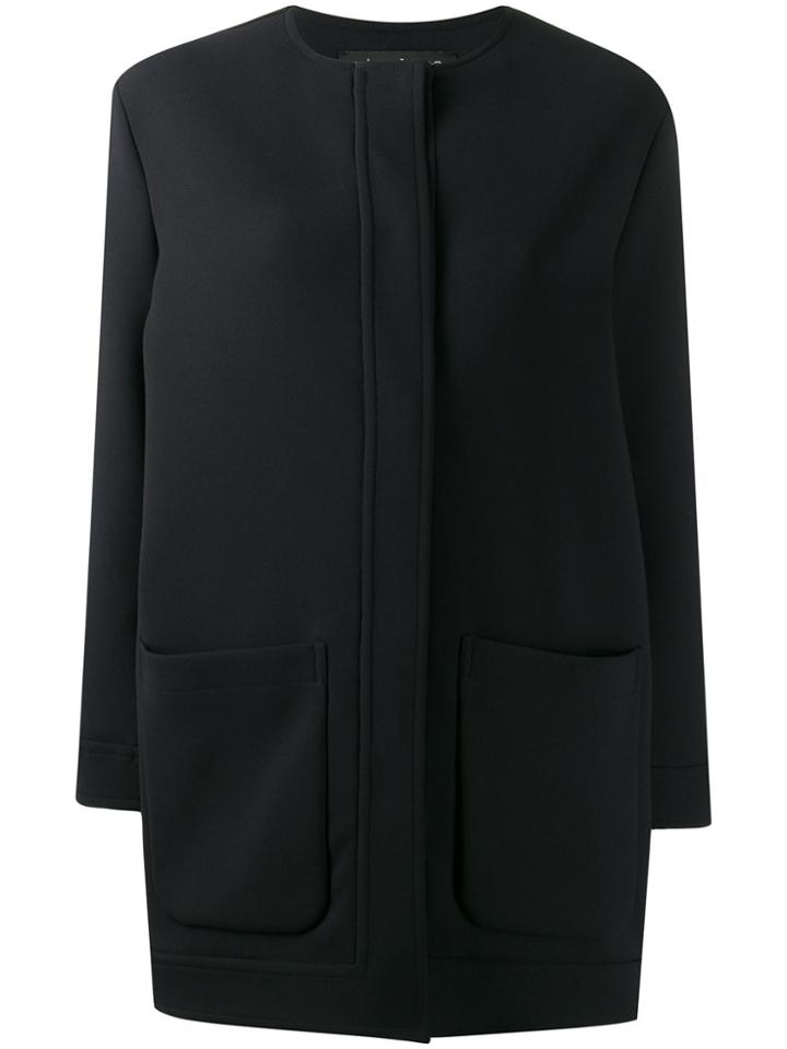 Gianluca Capannolo Collarless Mid-length Coat - Black