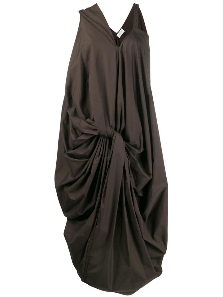 Lemaire Asymmetric Ruched Dress - Grey