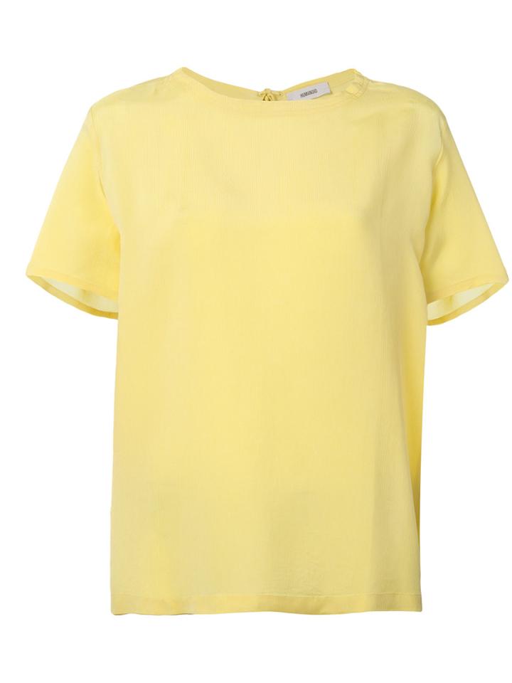 Humanoid Round Neck Blouse - Yellow & Orange