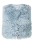 Red Valentino Marabou Cropped Gilet - Blue